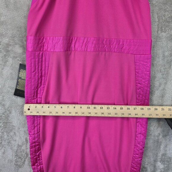 Bebe Dress Womens Size XL Pink Halter Open Back Pencil Rose Violet NWT Midi - Picture 5 of 14